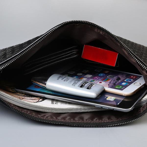 PU Leather Knitting Design Clutch