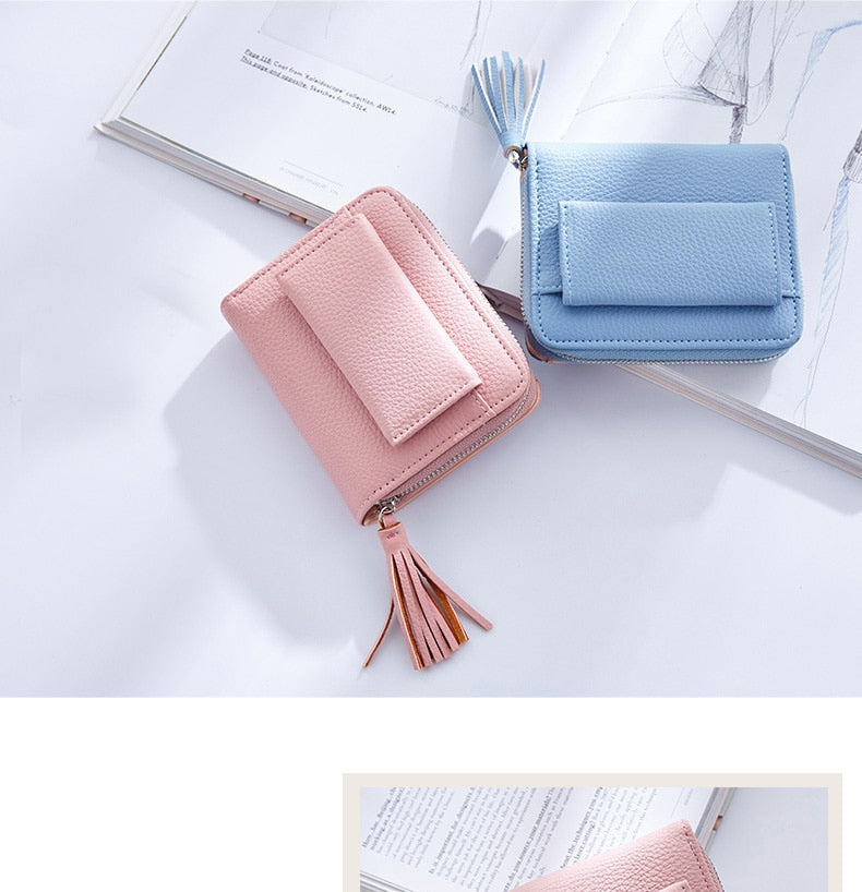 Short Tassel Ladies Mini Card Holder Wallet