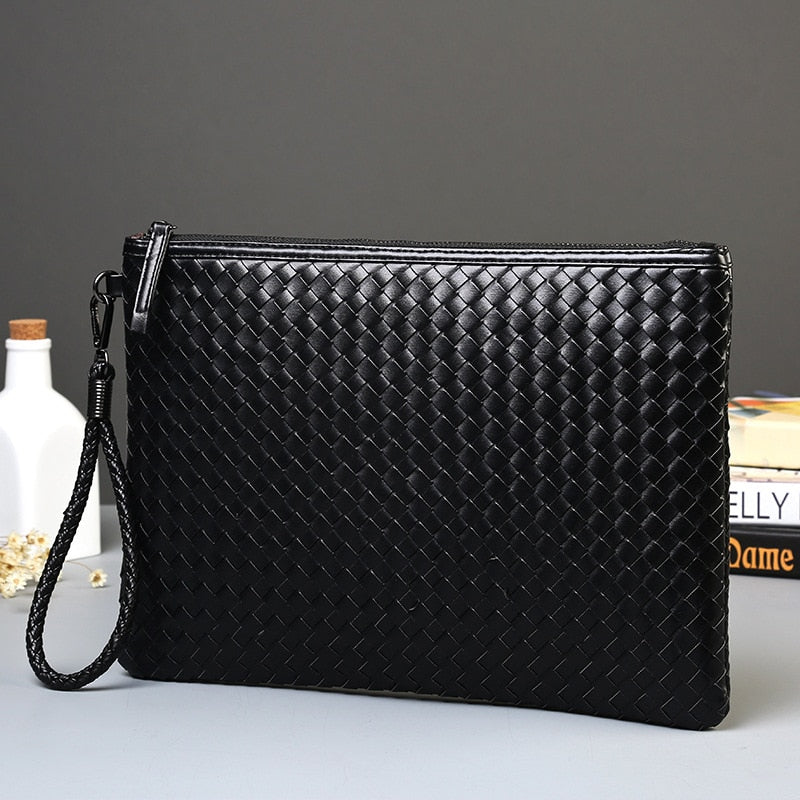 PU Leather Knitting Design Clutch