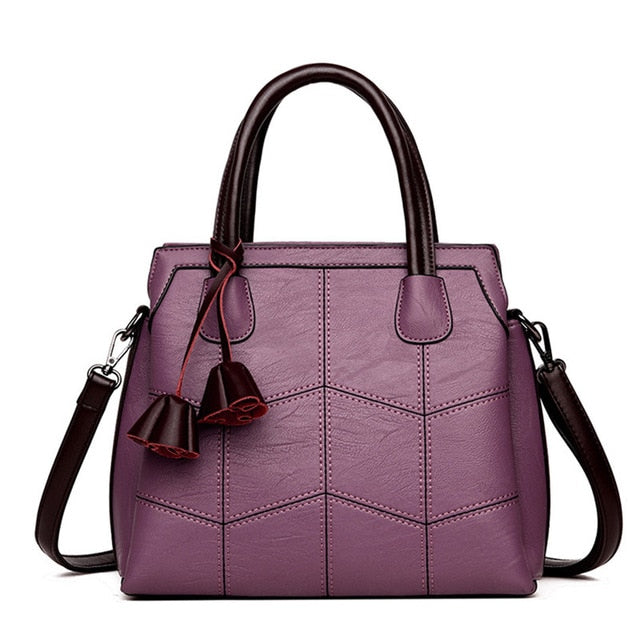 Genuine Leather Casual Tote Handbag