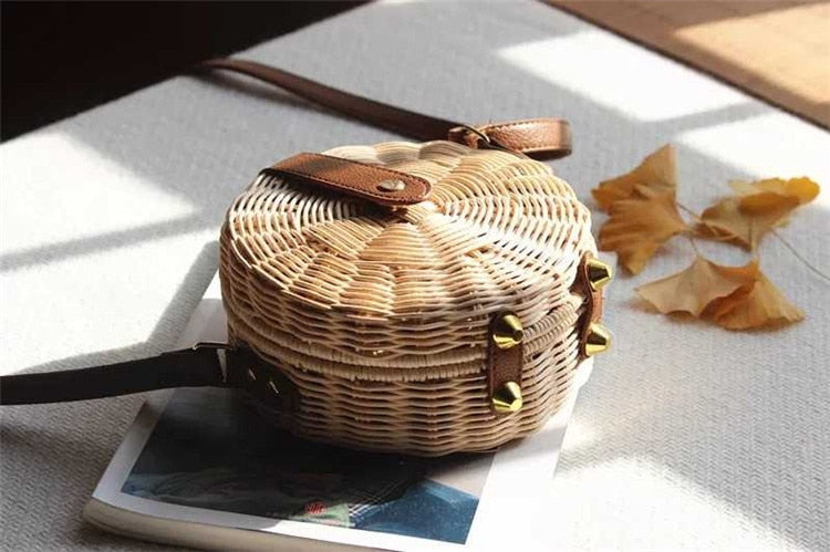Bohemian Bali Rattan Beach Straw Bag