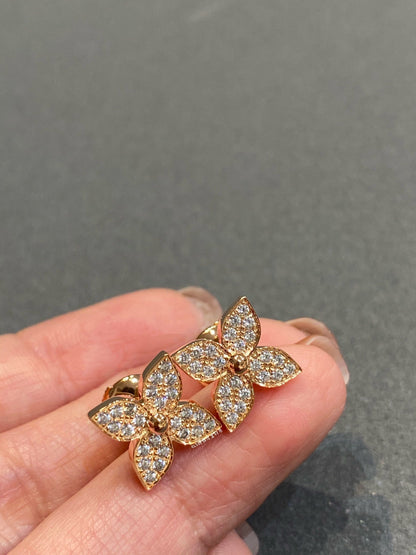 [Lucky Star]STAR BLOSSOM STUD DIAMONDS EARRINGS