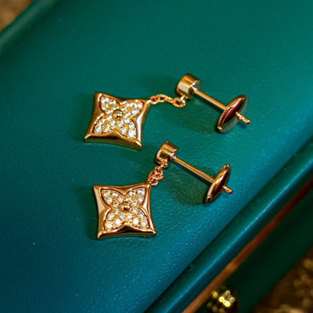 [Lucky Star]STAR DIAMONDS EARRINGS GOLD