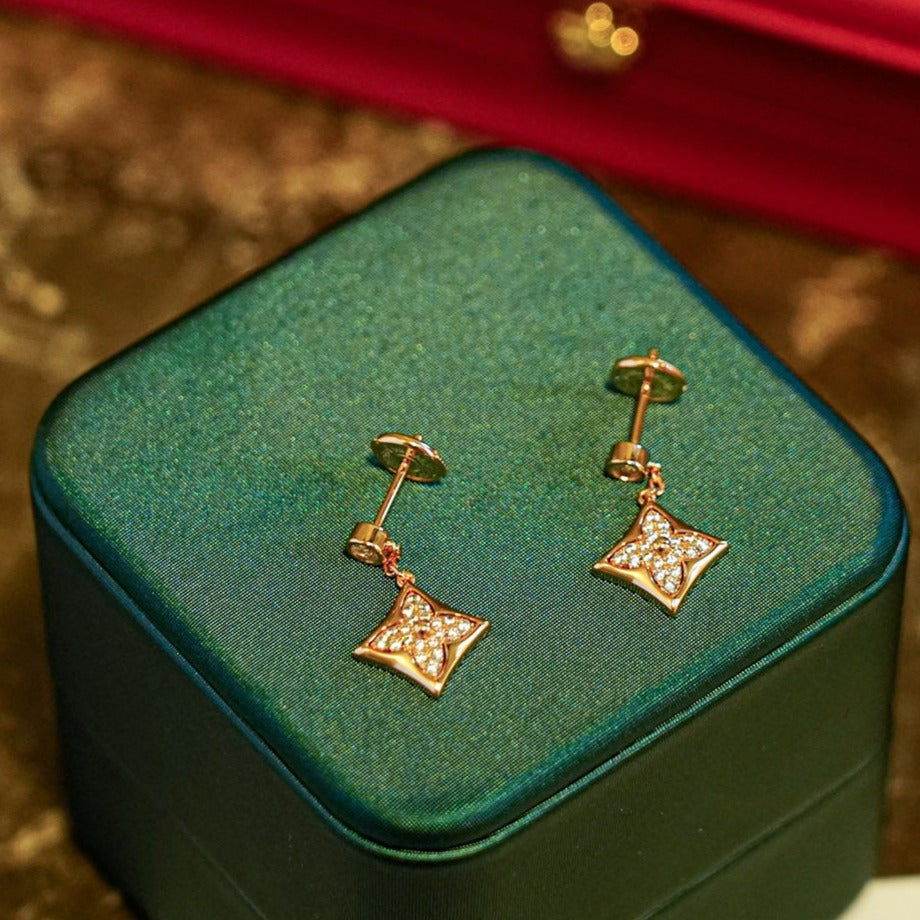 [Lucky Star]STAR DIAMONDS EARRINGS GOLD