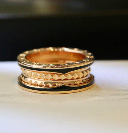 [Lucky Star]ZERO 1 PINK GOLD BLACK CERAMIC RING