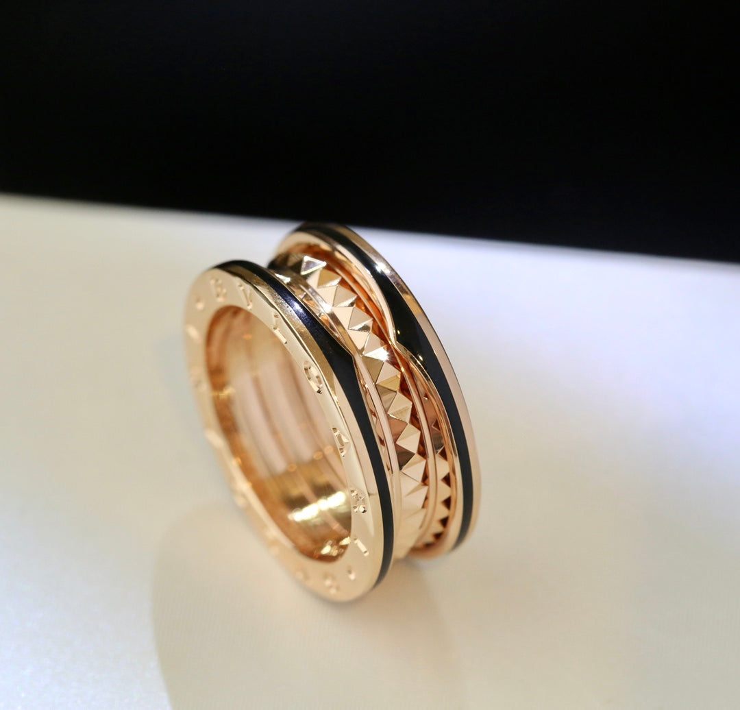 [Lucky Star]ZERO 1 PINK GOLD BLACK CERAMIC RING