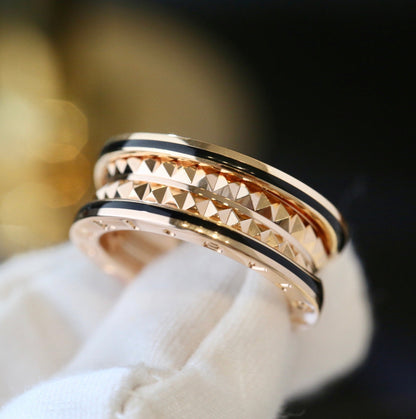 [Lucky Star]ZERO 1 PINK GOLD BLACK CERAMIC RING