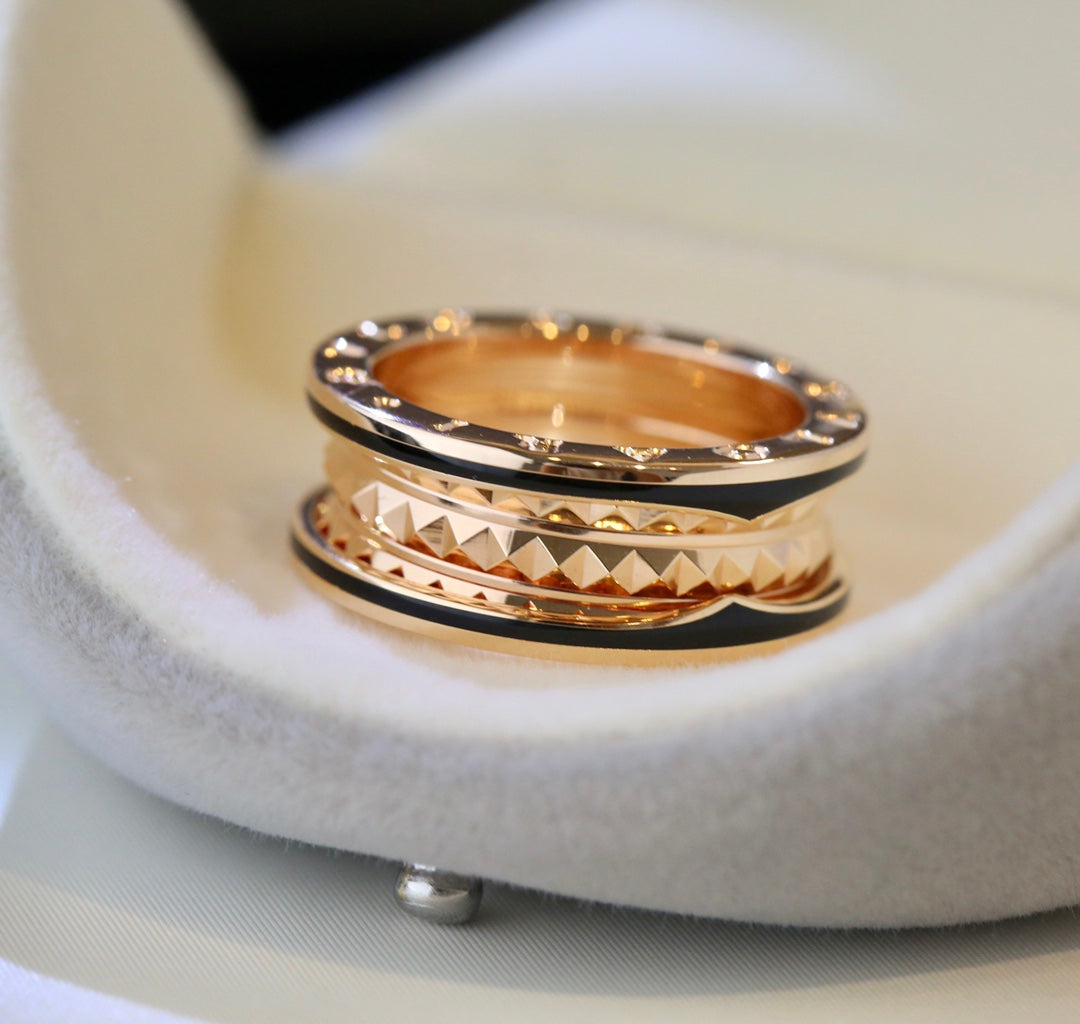 [Lucky Star]ZERO 1 PINK GOLD BLACK CERAMIC RING
