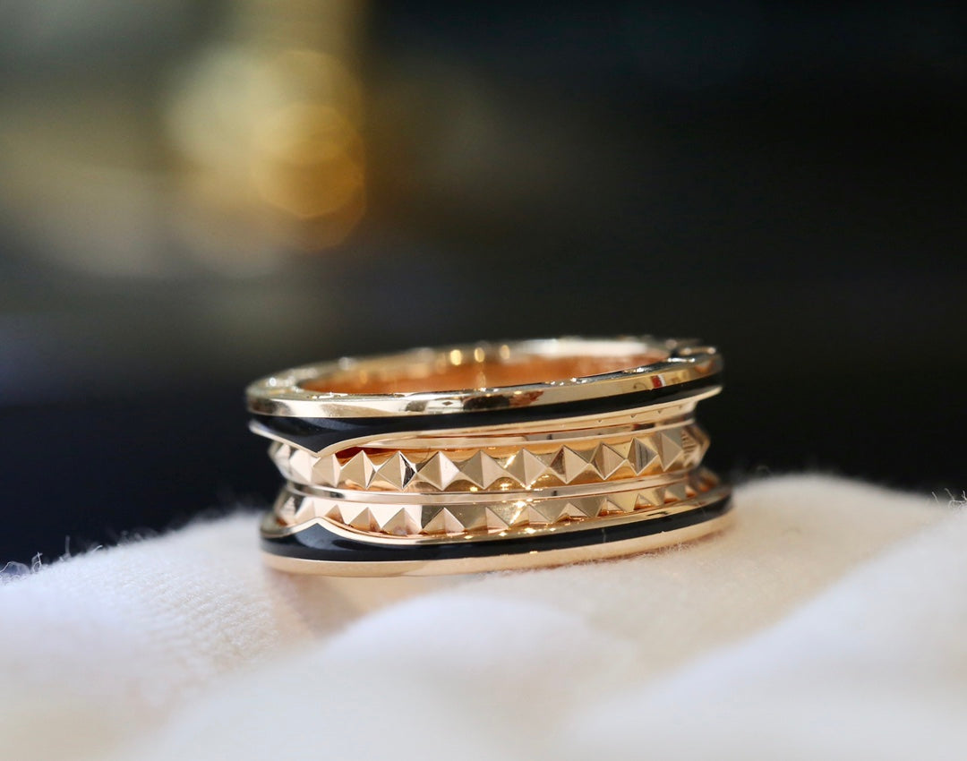 [Lucky Star]ZERO 1 PINK GOLD BLACK CERAMIC RING
