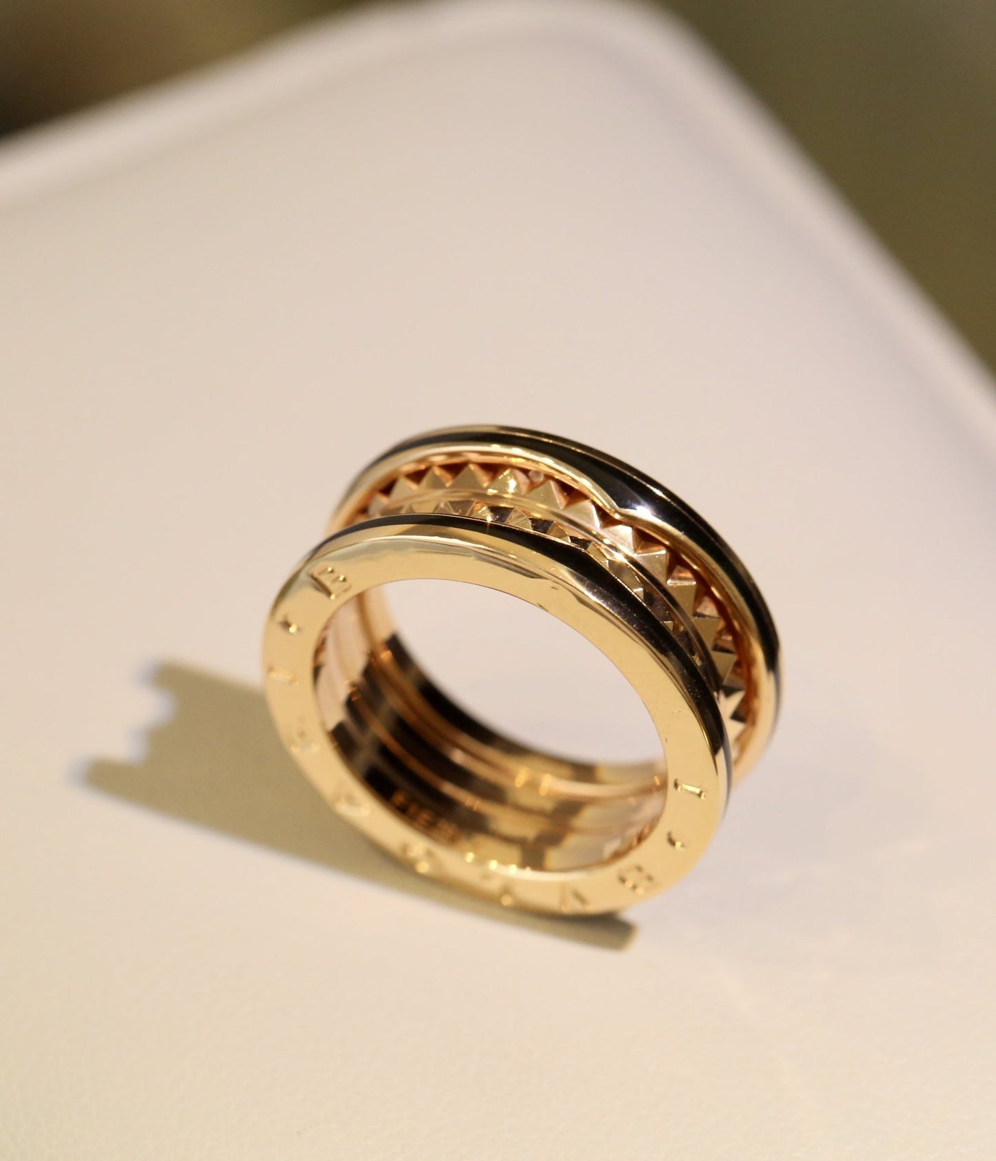 [Lucky Star]ZERO 1 PINK GOLD BLACK CERAMIC RING