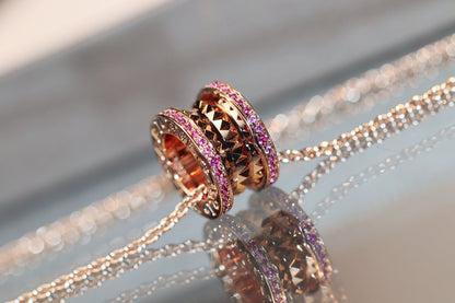 [Lucky Star]ZERO 1 ROCK PINK GOLD PINK DIAMOND NECKLACE
