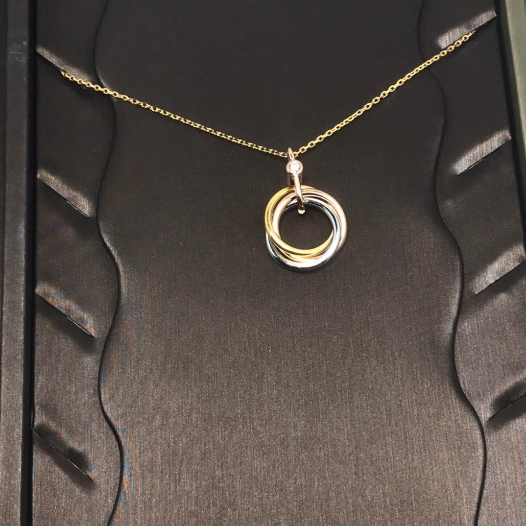 [Lucky Star]TRINITY SILVER GOLD PINK GOLD NECKLACE