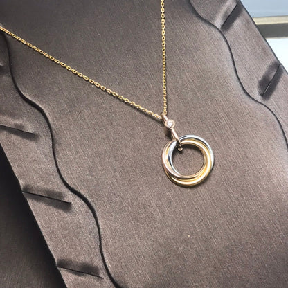 [Lucky Star]TRINITY SILVER GOLD PINK GOLD NECKLACE