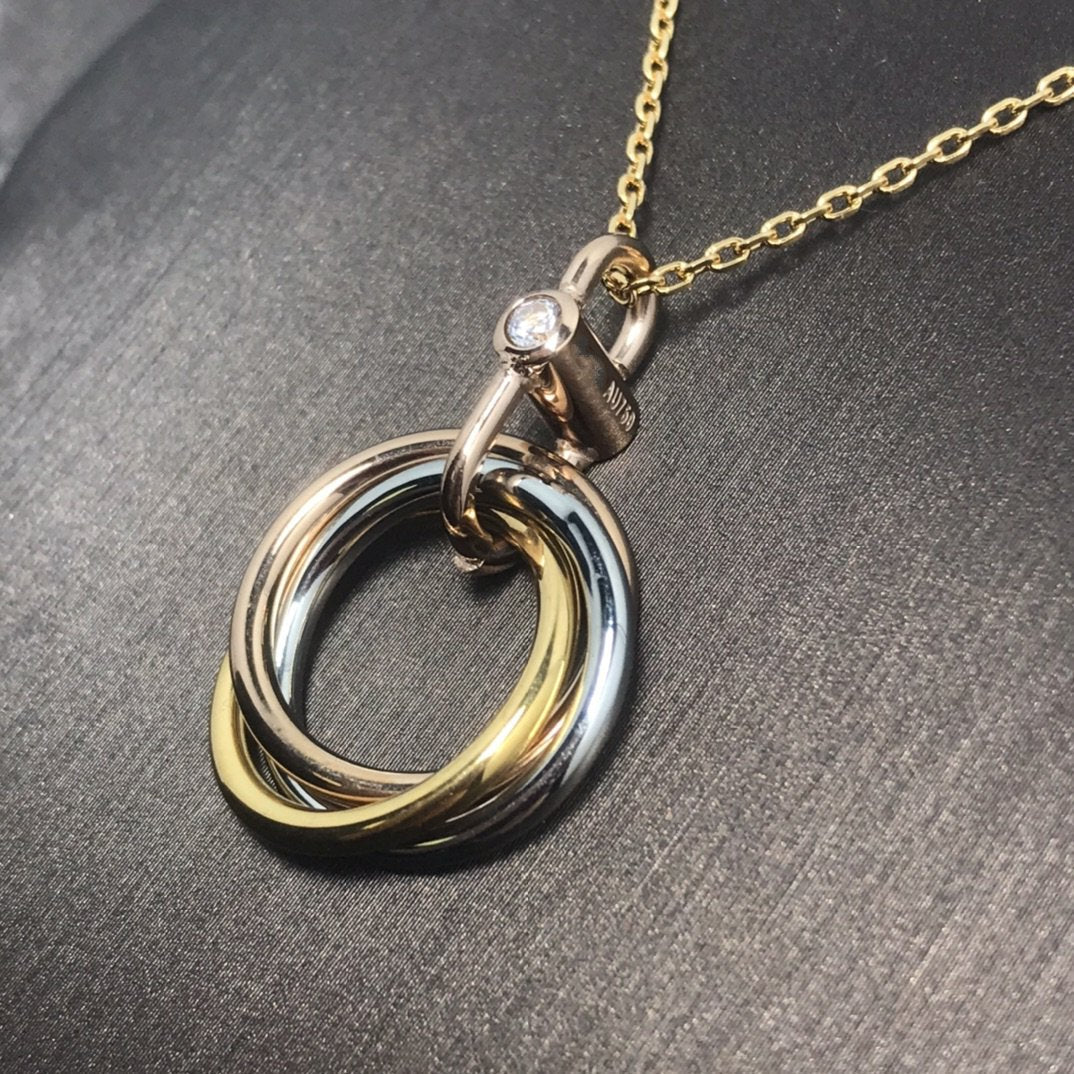 [Lucky Star]TRINITY SILVER GOLD PINK GOLD NECKLACE