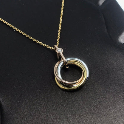 [Lucky Star]TRINITY SILVER GOLD PINK GOLD NECKLACE