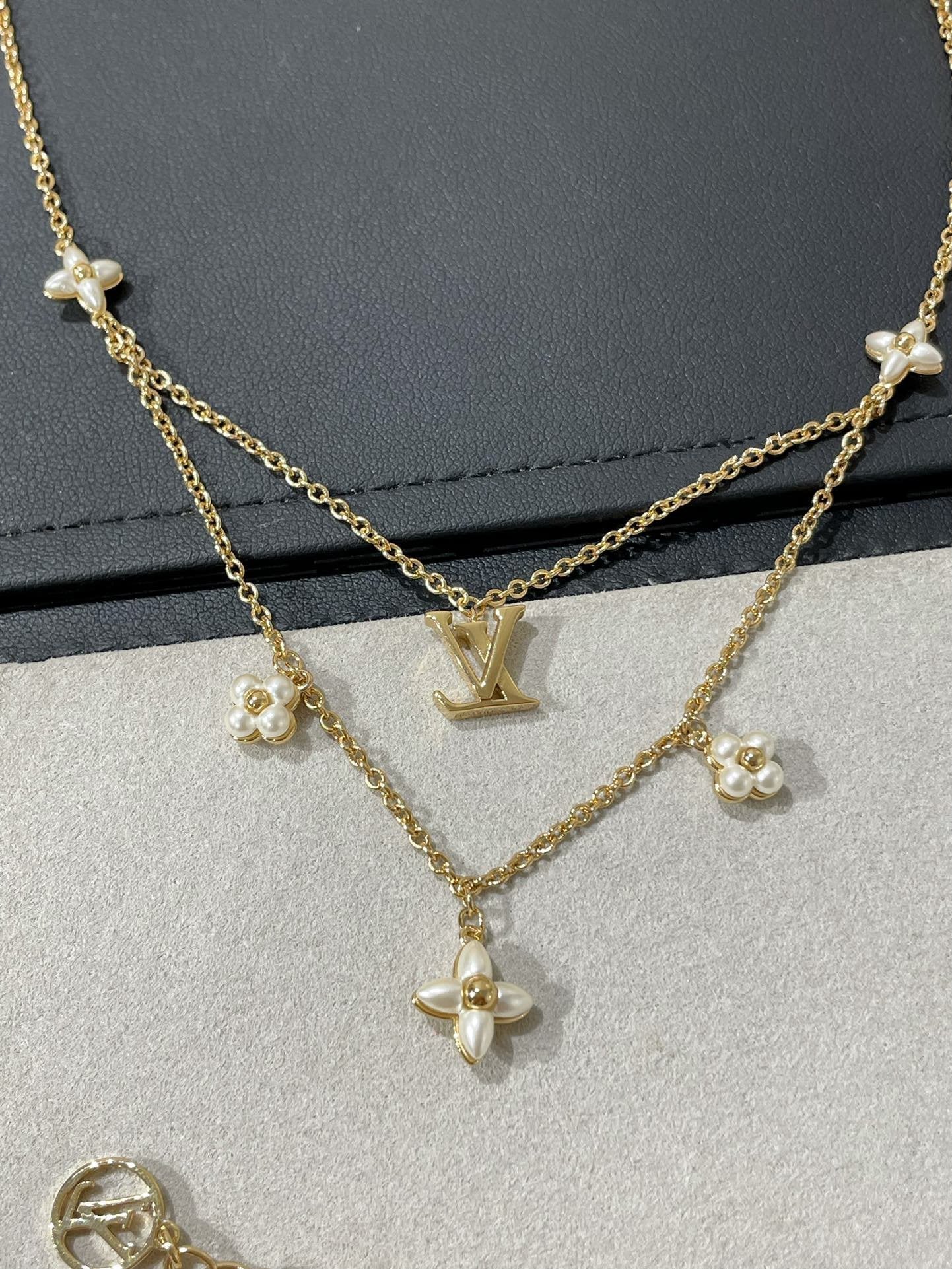 [Lucky Star]FLOWERGRAM GOLD MOP DOUBLE ROW NECKLACE