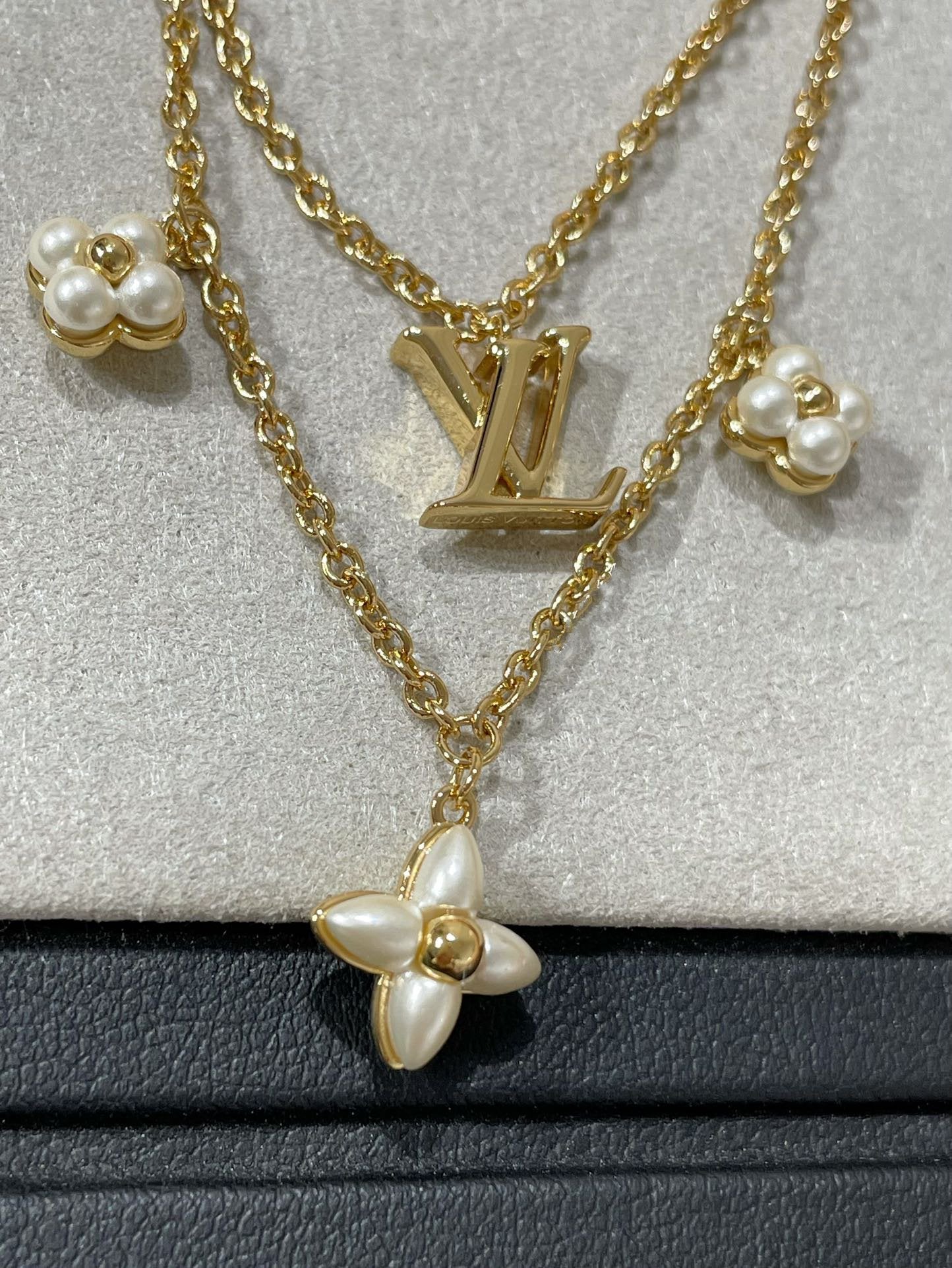 [Lucky Star]FLOWERGRAM GOLD MOP DOUBLE ROW NECKLACE