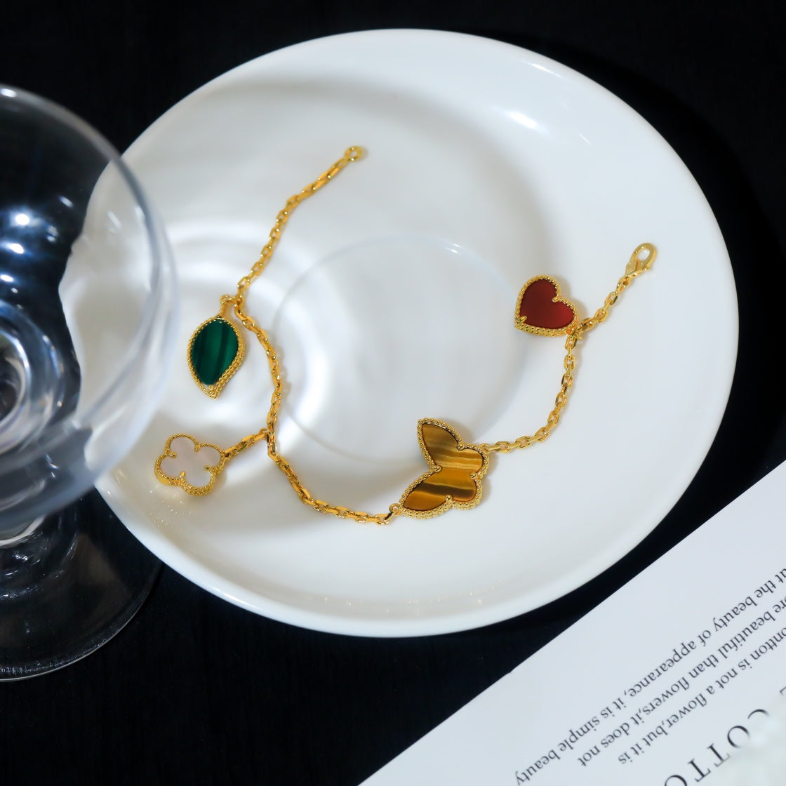 [Lucky Star]LUCKY SPRING 5 MOTIF GOLD BRACELET