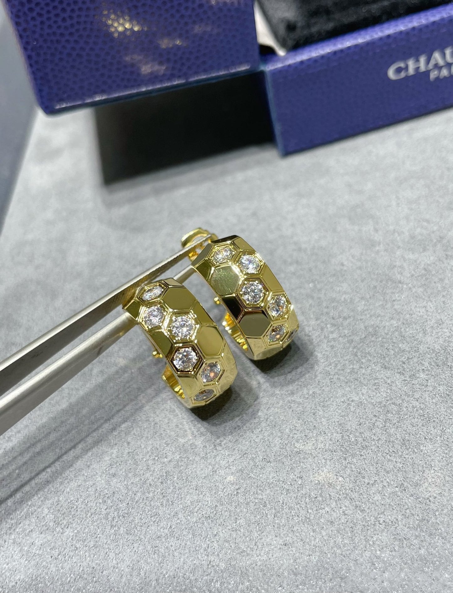 [Lucky Star]BEE LOVE DIAMOND HOOP EARRINGS