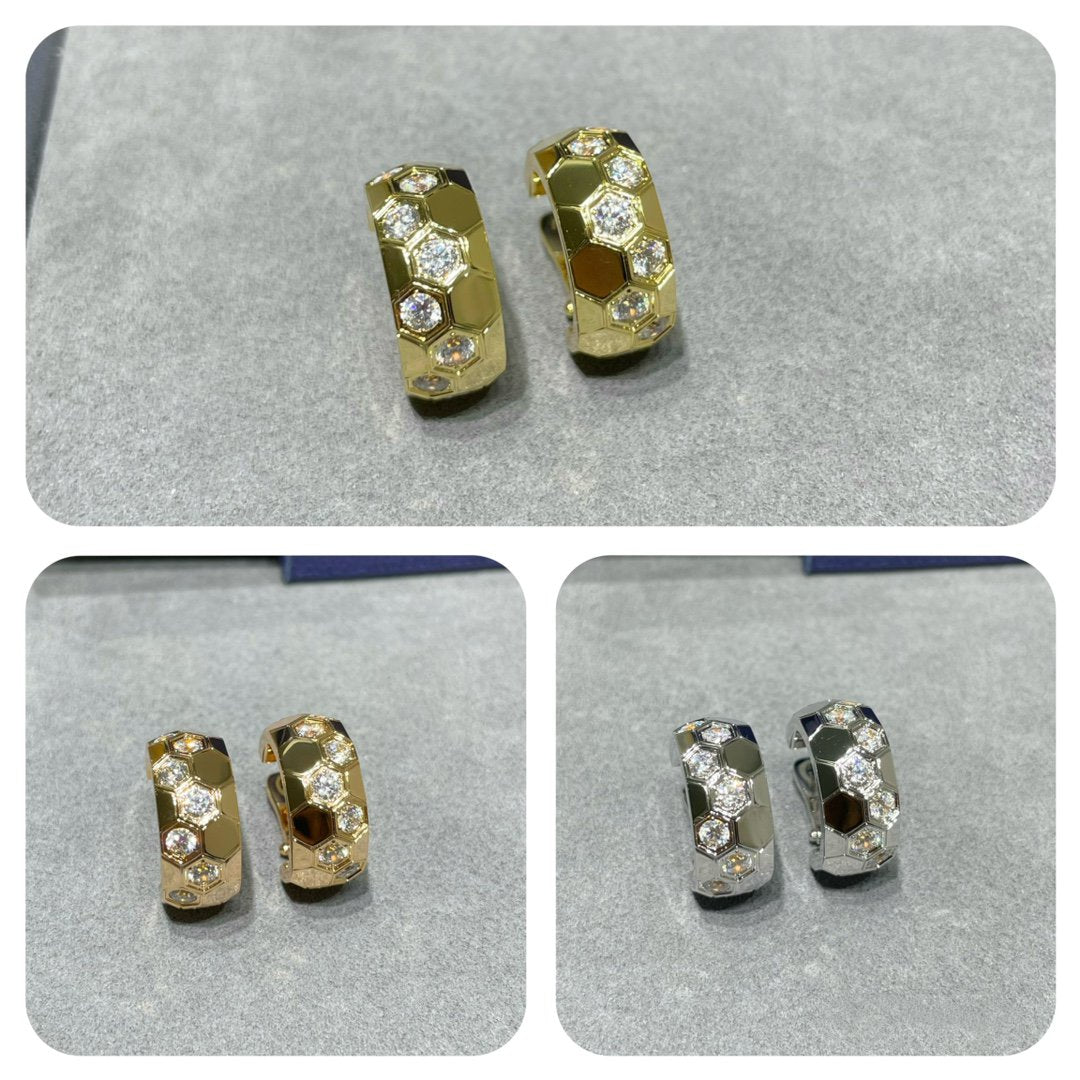 [Lucky Star]BEE LOVE DIAMOND HOOP EARRINGS