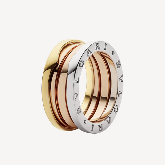 [Lucky Star]ZERO 1 THREE-BAND ROSE WHITE AND YELLOW RING