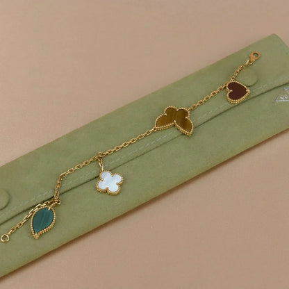 [Lucky Star]LUCKY SPRING 5 MOTIF GOLD BRACELET