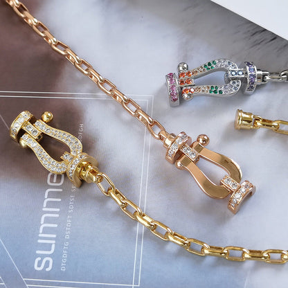 [Lucky Star]FORCE LARGE HORSESHOE CLASP  METAL BRACELET