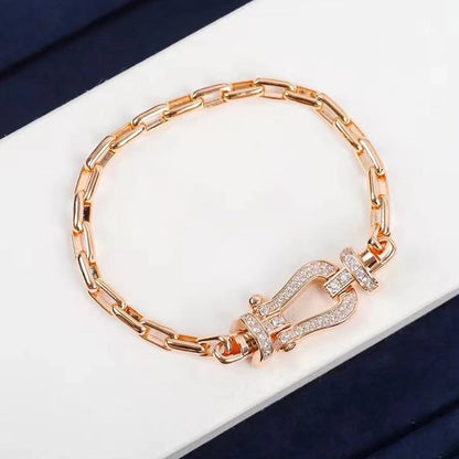 [Lucky Star]FORCE LARGE HORSESHOE CLASP  METAL BRACELET