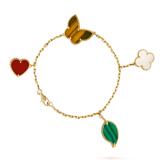 [Lucky Star]LUCKY SPRING 5 MOTIF GOLD BRACELET