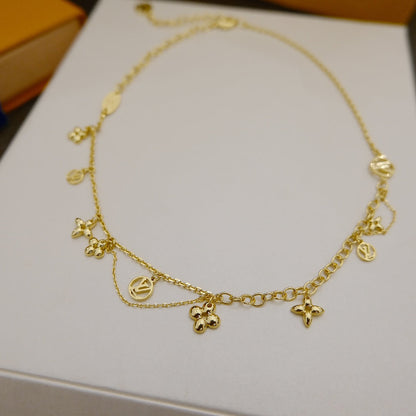 [Lucky Star]BLOOMING SUPPLE NECKLACE BRASS