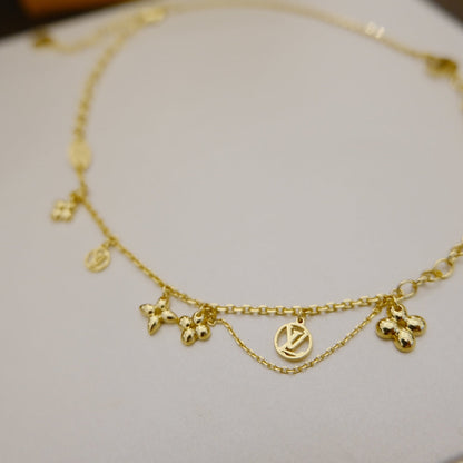 [Lucky Star]BLOOMING SUPPLE NECKLACE BRASS