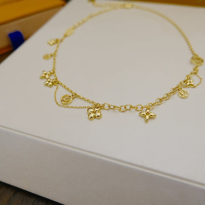 [Lucky Star]BLOOMING SUPPLE NECKLACE BRASS
