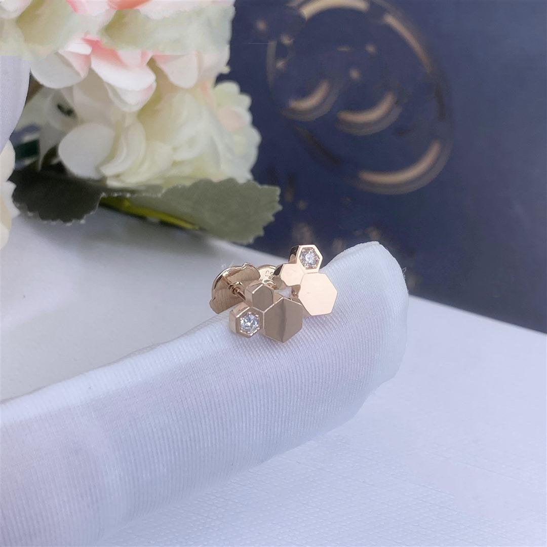[Lucky Star]BEE LOVE PINK GOLD DIAMOND EARRINGS