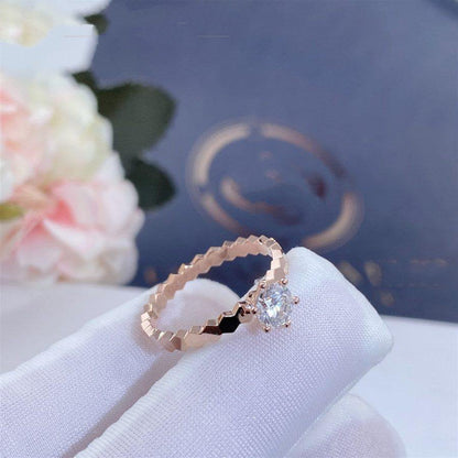 [Lucky Star]BEE LOVE RING PINK GOLD 1 DIAMOND