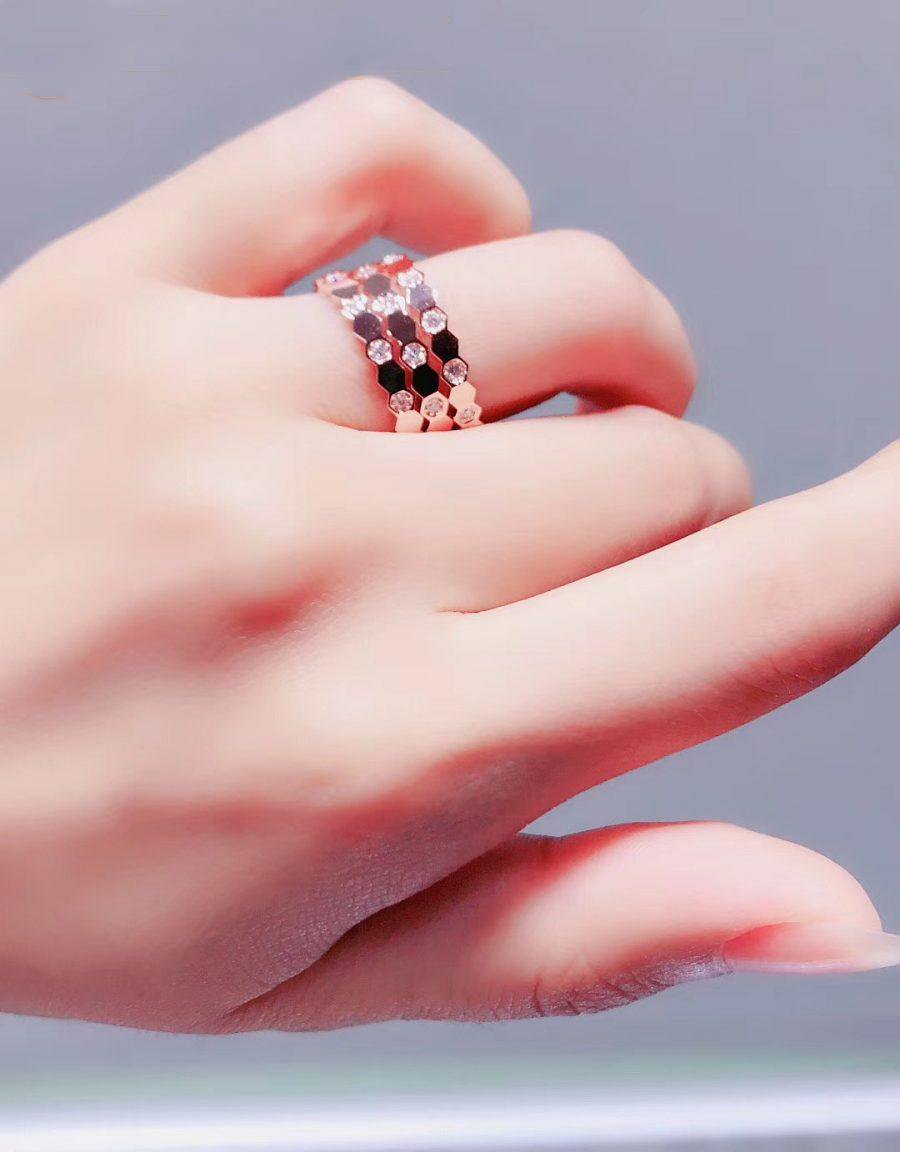 [Lucky Star]BEE LOVE RING PINK GOLD DIAMOND