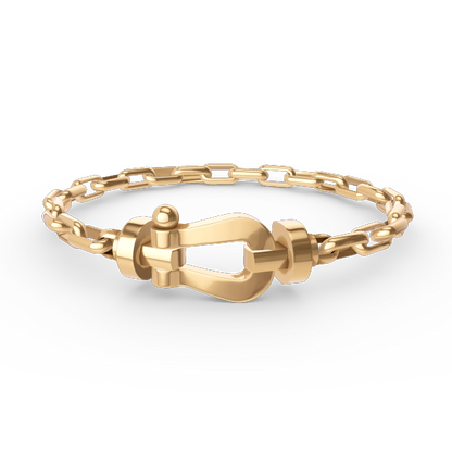 [Lucky Star]FORCE LARGE HORSESHOE CLASP  METAL BRACELET