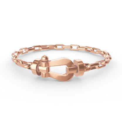 [Lucky Star]FORCE LARGE HORSESHOE CLASP  METAL BRACELET