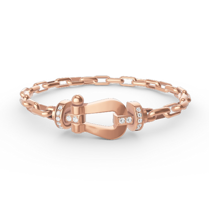 [Lucky Star]FORCE LARGE HORSESHOE CLASP  METAL BRACELET