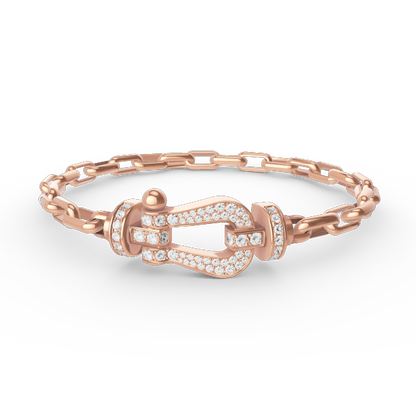 [Lucky Star]FORCE LARGE HORSESHOE CLASP  METAL BRACELET