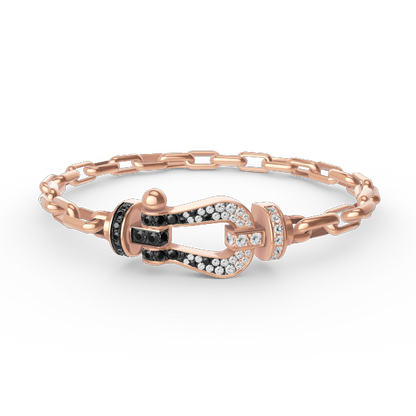 [Lucky Star]FORCE LARGE HORSESHOE CLASP  METAL BRACELET