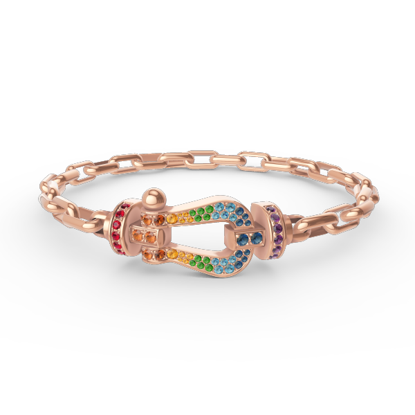 [Lucky Star]FORCE LARGE HORSESHOE CLASP  METAL BRACELET