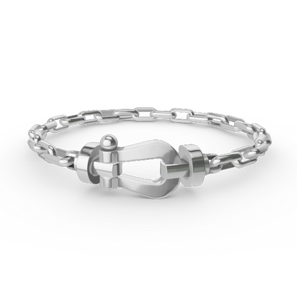 [Lucky Star]FORCE LARGE HORSESHOE CLASP  METAL BRACELET