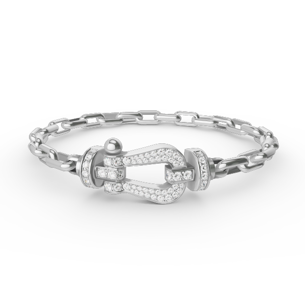 [Lucky Star]FORCE LARGE HORSESHOE CLASP  METAL BRACELET