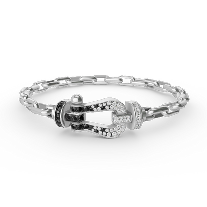 [Lucky Star]FORCE LARGE HORSESHOE CLASP  METAL BRACELET