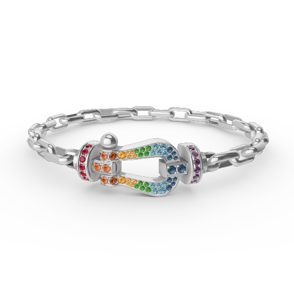[Lucky Star]FORCE LARGE HORSESHOE CLASP  METAL BRACELET