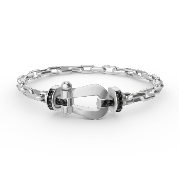 [Lucky Star]FORCE LARGE HORSESHOE CLASP  METAL BRACELET