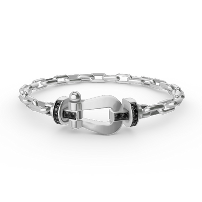 [Lucky Star]FORCE LARGE HORSESHOE CLASP  METAL BRACELET