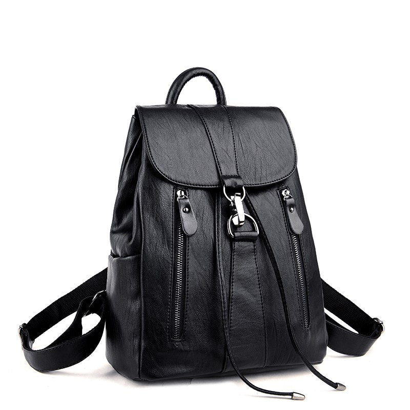 High Quality Leather Female Backpack