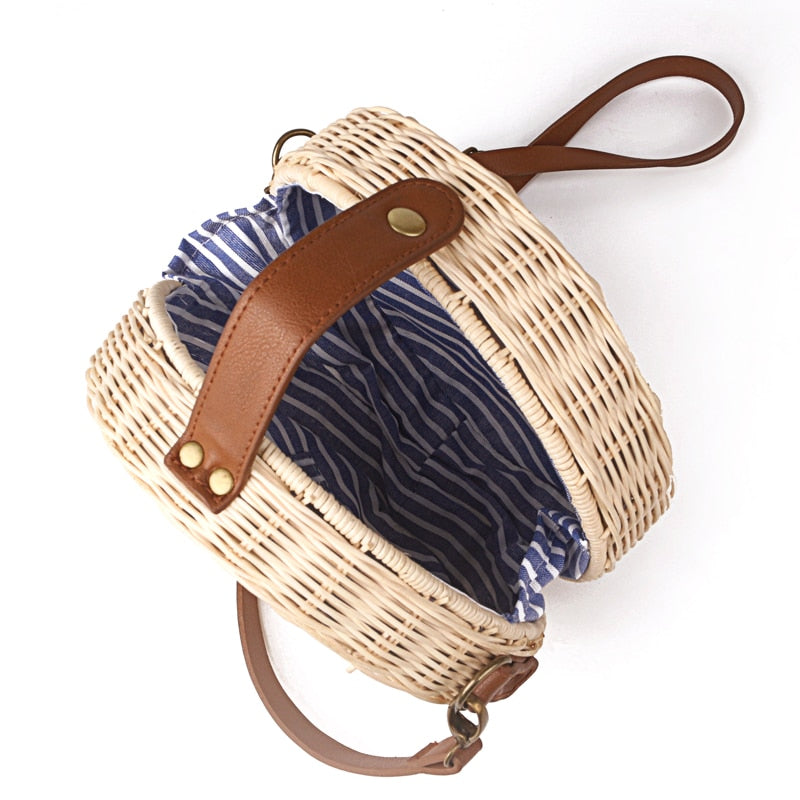 Bohemian Bali Rattan Beach Straw Bag