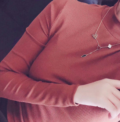 [Lucky Star]LUCKY SPRING 4 MOTIFS ROSE GOLD NECKLACE